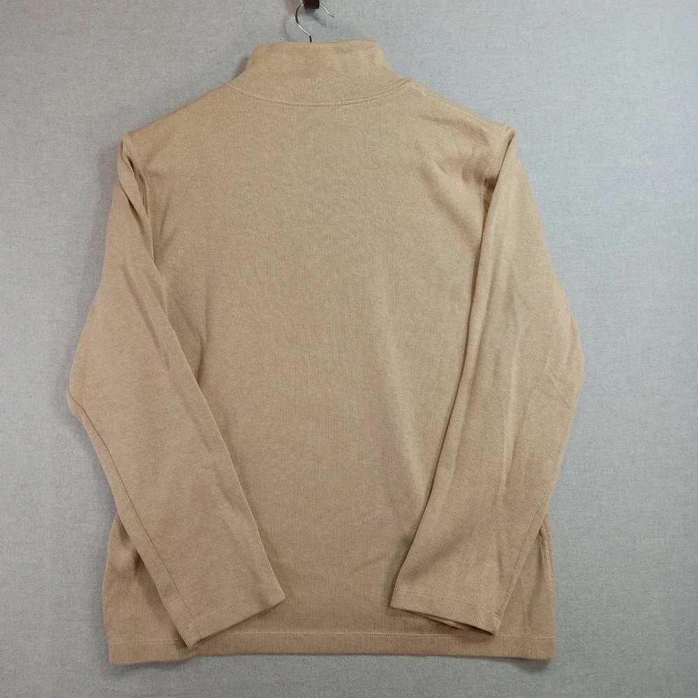 Banana Republic Mens XL Quarter Zip Tan Pullover Sweater VTG Y2K Preppy Casual